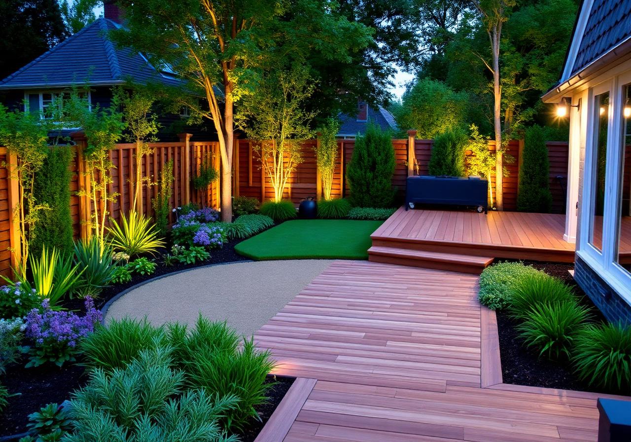 Tuinaanleg met vlonder en beplanting — Hoorn